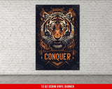 a picture of a tiger on a brick wall