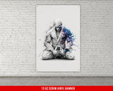 Jiu Jitsu Vinyl Banner Martial Arts Decor Grappling Gym Poster Wall Hanging Fitness Training Studio Artwork