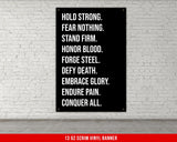 Motivational Gym Banner Wall Art, Hold Strong Poster, Weightlifting Decor, Fitness Quote Flag, Garage Gym Inspiration Sign