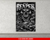 a black and white poster with a skull on it