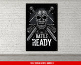 a poster of a skull with two crossed swords