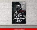 Iron Sharpens Iron Home Gym Banner - Inspiration - Weightlifting Decor - Motivation - Gym Gift - Gym Sign - Custom Text - Spartan V5