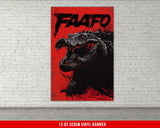 a painting of a crocodile on a brick wall