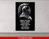Embrace Challenges Banner - Home Gym Decor - Large Motivational Quote Wall Art - Weightlifting - Spartan