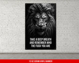 Take A Deep Breath Home Gym Banner - Inspiration - Weightlifting Decor - Motivation - Gym Gift - Gym Sign - Custom Text - Lion V3