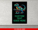 a picture of a dinosaur on a brick wall