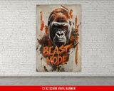 a painting of a gorilla with the words beast mode on it