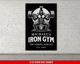 a poster of a man lifting a barbell