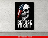 Gym Banner, Motivational Quote Banner, American Flag Skull Banner, Fitness Inspiration, Weightlifting Decor, Custom Gym Decor, Garage Gym