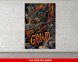 a painting of a dragon on a brick wall