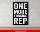 One More Rep Banner - Home Gym Decor - Motivational Quote Wall Art - Weightlifting - Sports Fitness Lifting - Garage Basement