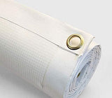 A white, checkered-patterned fabric with a gold-colored circular button on the right side.