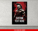 Spartan Banner for Home Gym Decor Motivational Quote Wall Art Fitness Powerlifting Inspirational Custom Gift Garage Gym Dorm Decor