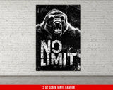 a black and white picture of a gorilla on a brick wall