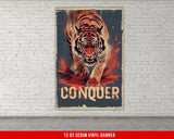 a picture of a tiger on a brick wall