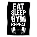 Eat Sleep Gym Repeat Banner, Fitness Motivation Wall Decor, Workout Room Poster, Exercise Inspirational Art, Gym Lover Gift