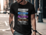 Motivational T-Shirt, One Belt At A Time Tee, Inspirational Gym Shirt, Fitness Apparel, Workout Motivation, Martial Arts Gift