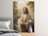 Jesus Christ Art Print, Christian Religious Wall Decor, Sacred Divine Savior, Spiritual Home Gift, Holy Faith Inspired Canvas

religious art