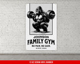 a poster of a gorilla lifting a barbell