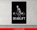 a skeleton lifting a barbell with the words deadlift