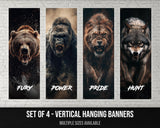 Bear Gorilla Lion Wolf Banner Set