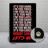 Motivational Banner, Wall Art, Home Gym Decor, Workout Inspiration, Fitness Poster, Durable Sign, Reinforced Metal Eyelets