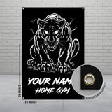Panther Home Gym Banner, Fierce Panther Wall Art, Motivational Gym Decor Poster, Custom Name Gym Decoration, Fitness Room Sign