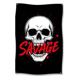 Skull Wall Tapestry, Savage Skull Art, Gothic Decor, Alternative Home Decor, Skull Wall Hanging, Dark Aesthetic, Edgy Room Decor