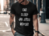 Eat Sleep Jiu Jitsu Repeat T-Shirt, Martial Arts Enthusiast Gift, BJJ Training Gear, Brazilian Jiu-Jitsu Apparel for Men Women