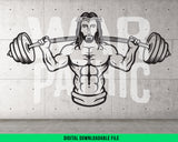 Jesus Gym PNG SVG Inspirational Workout Design for Christian Fitness T-Shirts Mugs Sublimation Artwork Digital Download