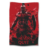 Spartan Warrior Wall Art, Never Quit Motivational Poster, Inspirational Home Decor, Unique Office Wall Hanging Decor Piece