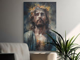 Jesus Christ Watercolor Art, Crown of Thorns Painting, Religious Christian Wall Art, Spiritual Home Decor, Modern Faith Print, Divine