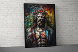 Jesus Christ Canvas Print, Modern Graffiti Street Art Wall Decor, Contemporary Christian Faith Art, Abstract Urban Splatter Print
Jesus