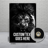 Lion Banner Poster Wall Art Home Decor, Customizable Lion Wall Hanging, Motivational Art, Animal Print Wall Art, Inspirational Decor