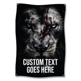 Intense Lion Wall Art, Motivational Gym Decor, Fierce Animal Print, Custom Text Poster, Home Gym Wall Decoration, Inspirational Artwork