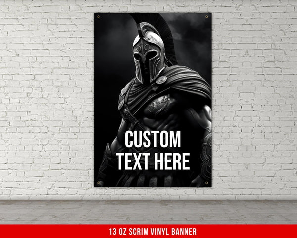 Spartan Banner for Home Gym Decor, Motivational Quote Wall Art, Fitness Powerlifting Inspiration, Garage Gym Gift Flag