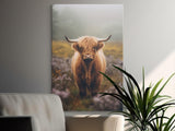 Majestic Highland Cow Print, Scottish Cattle Wall Art, Rustic Farmhouse Decor, Hairy Coo Photography, Animal Lover Gift, Misty Landscape