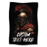 Gladiator Helmet Wall Art, Spartan Warrior Poster, Historical Soldier Print, Medieval Knight Decor, Customizable Text Banner