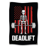 Deadlift Skeleton Poster, American Flag Wall Art, Gym Decor, Weightlifting Wall Hanging, Fitness Room Decoration, Workout Motivation