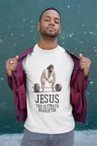 Religious Faith Gym Shirt | Jesus The Ultimate Deadlifter T-Shirt | Funny Vintage Christian Shirts | Christian Gym | Fitness Shirt