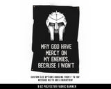 May God Have Mercy Cloth Banner - Motivational Home Gym Decor - Large Wall Art Quote - Weightlifting Gift