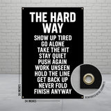 THE HARD WAY Inspirational Poster, Motivational Wall Art, Office Decor, Success Quote Sign, Inspirational Banner for Home Office