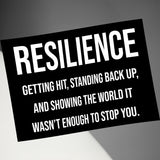 Resilience Inspirational Wall Art, Motivational Quote Print, Office Decor, Home Office Wall Sign, Positive Message Artwork