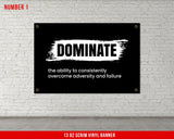 Definition Hustle Conquer Dominate Grind Banners - Set of 4 - Home Gym Decor - Large Quote Wall Art - Hustler Fitness