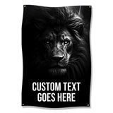 Lion Wall Art, Motivational Gym Decor, Custom Text Poster, Black and White Animal Print, Inspirational Fitness Room Artwork