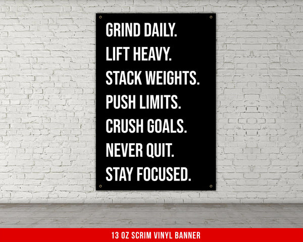 Motivational Quote Banner Garage Gym Decor Lift Heavy Wall Art Fitness Inspirational Flag Powerlifting Dorm Weightlifting Gift