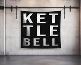 Kettlebell | Custom Gym Tapestry | Home Gym Flag Decor | Large Quote Wall Art | Motivational Inspirational | Banner