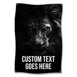 Lion Wall Art for Home Gym, Motivational Workout Decor, Custom Text Banner, Inspirational Fitness Poster, Home Gym Decoration