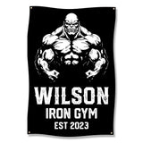 Muscle Gym Banner, Wilson Iron Gym Sign, Fitness Motivation, Gym Wall Decor, Workout Inspiration Poster, Est 2023 Gym Artwork
