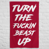 Gym Flags - Custom Home Gym Banner - Weightlifting Decor - Man Cave Wall Art - Gym Sign - Gym Gifts - Turn Beast Up